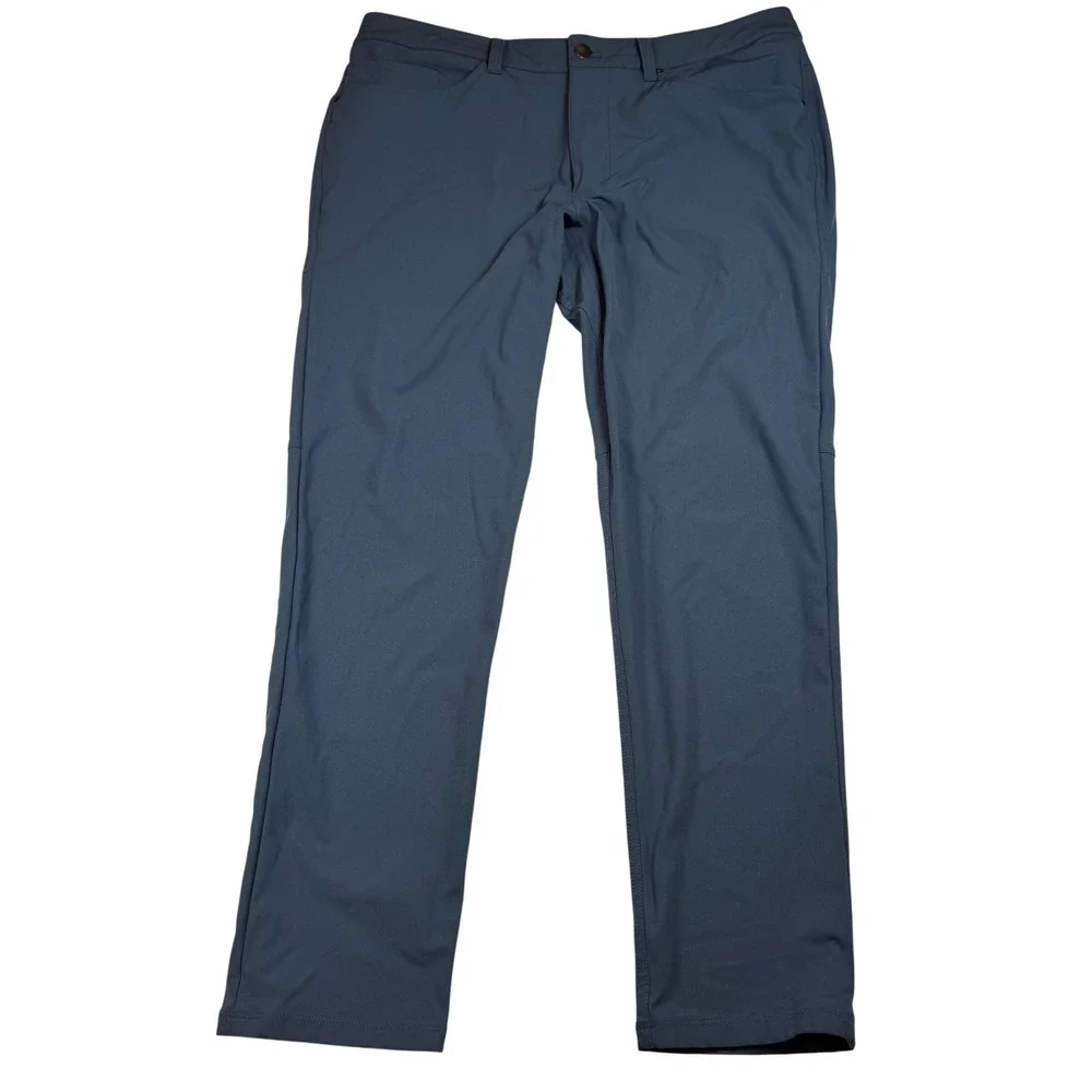 Lululemon ABC Pant Slim Warpstreme Steel Blue Mens 34x27 Athletic Chino Trousers